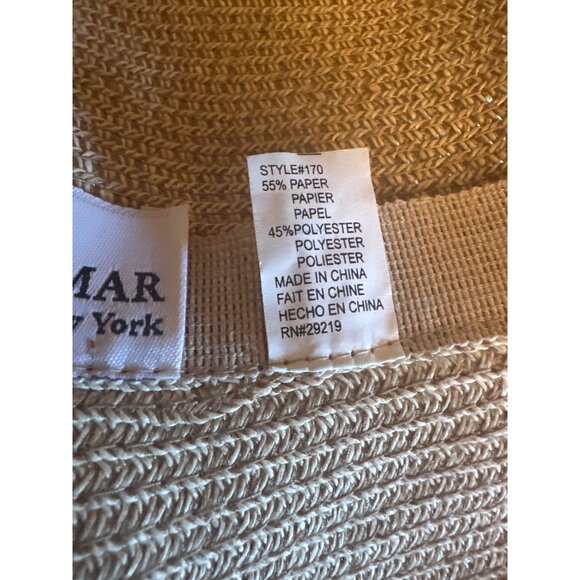 Betmar New York Paper Polyester Woven Sun Hat Stylish Packable Design - Picture 5 of 5